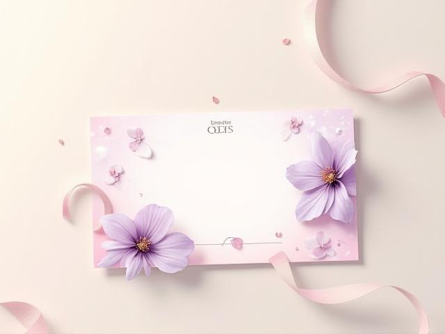 Baucar hadiah Teroka Seri yang direka dengan elegan dengan reka bentuk bunga dan logo jenama.